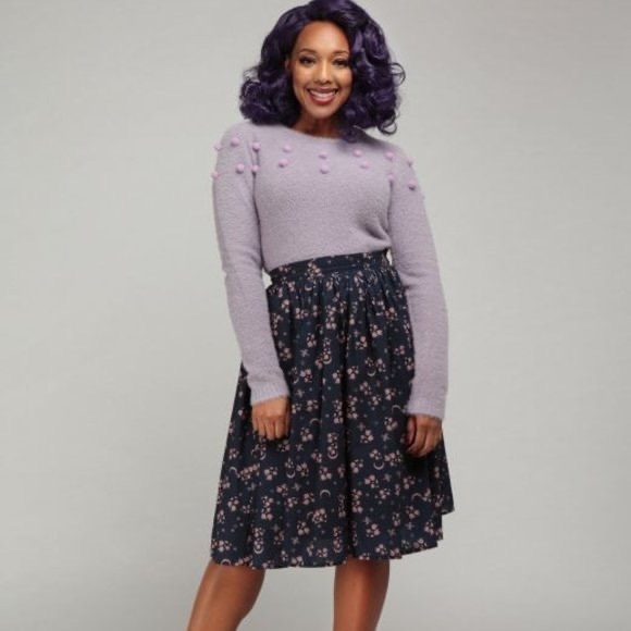 Collectif Eleanor Moonflower Blouse & Skirt Set, US Women’s Size 10 - Picture 14 of 15